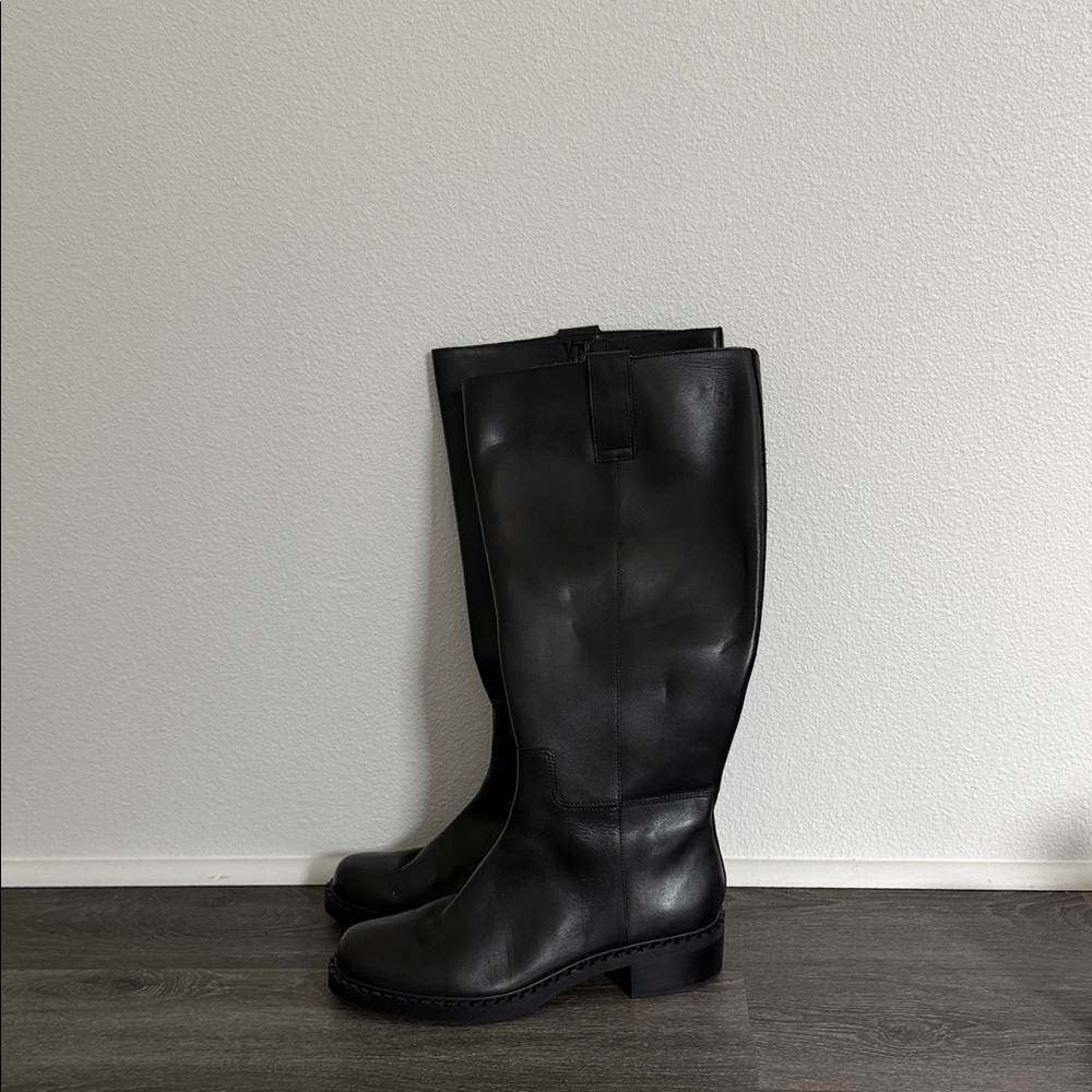Dolce Vita Knee High Black Leather Boots
